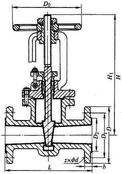 Z41F46�ͷ������r��Шʽ�l�yPN16��PN25���νY(ji��)��(g��u)�ߴ�D