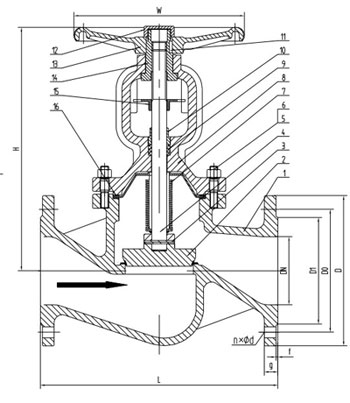 WJ41H��WJ41W �� ���y�ܽ�ֹ�yPN16���γߴ�D